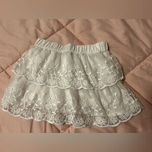Creamy white eyelet skirt